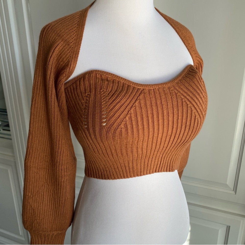 Women's copper/Rust colored tube top with matching shrug